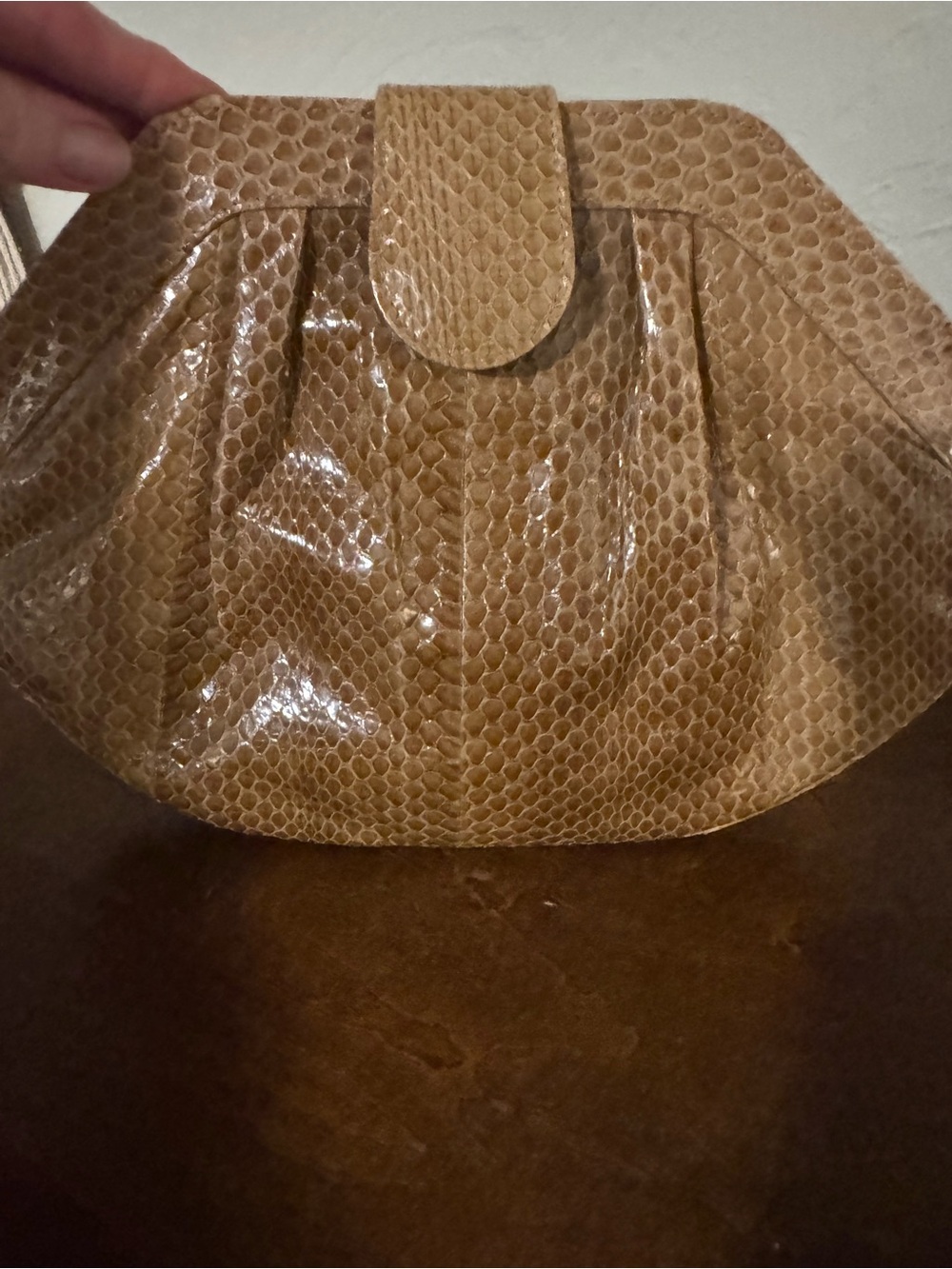 Vintage Wainwright & Spencer snakeskin clamshell clutch - Great Condition